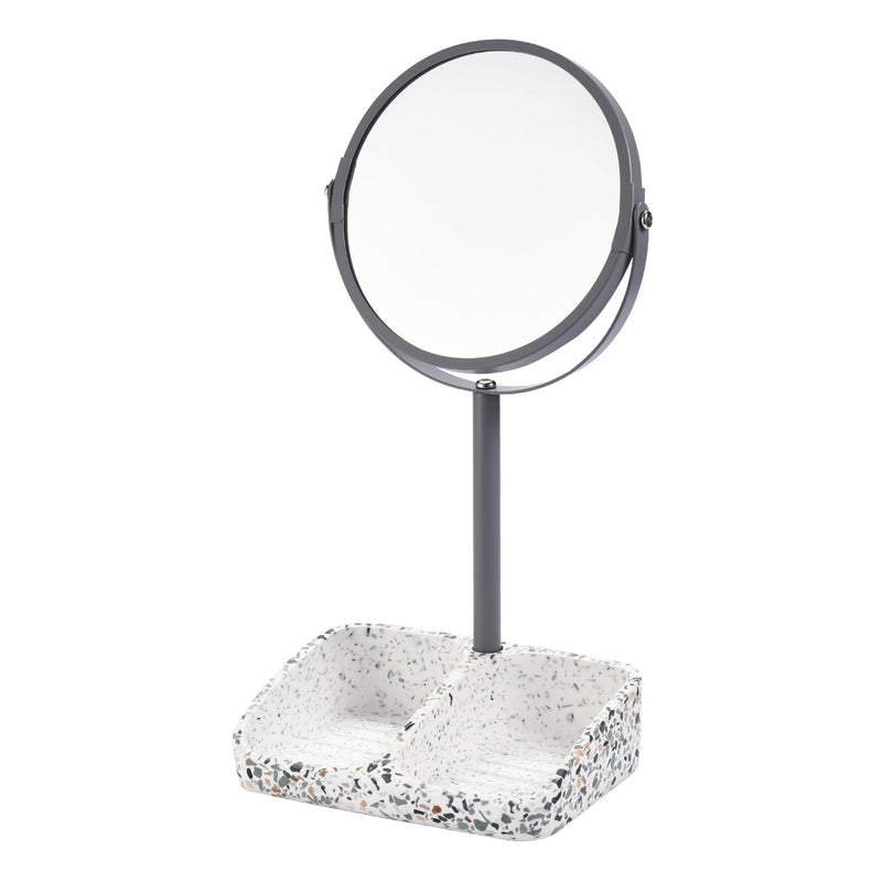 Marble Makeup Mirror Terrazzo Table Mirror With Magnifying Mirror