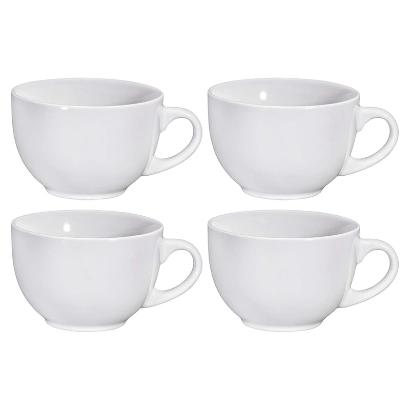 White Large Porcelain Coffee Mug 24oz Mug Set with Large Handle for Cereal, Tea, Soup