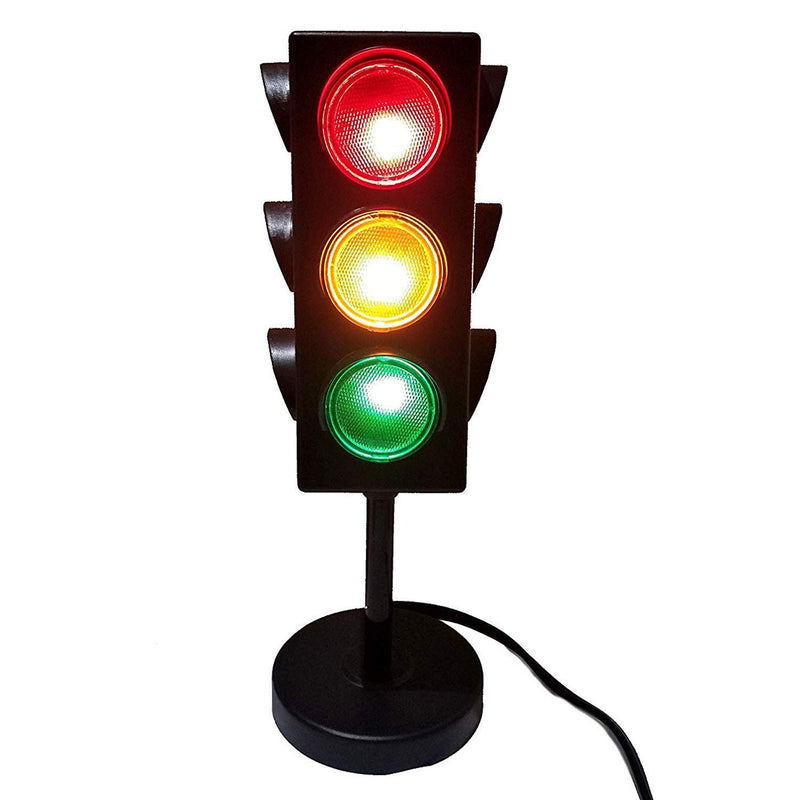 11" Mini Traffic Light Lamp with Base - 4 Color Changing and Flashing Modes