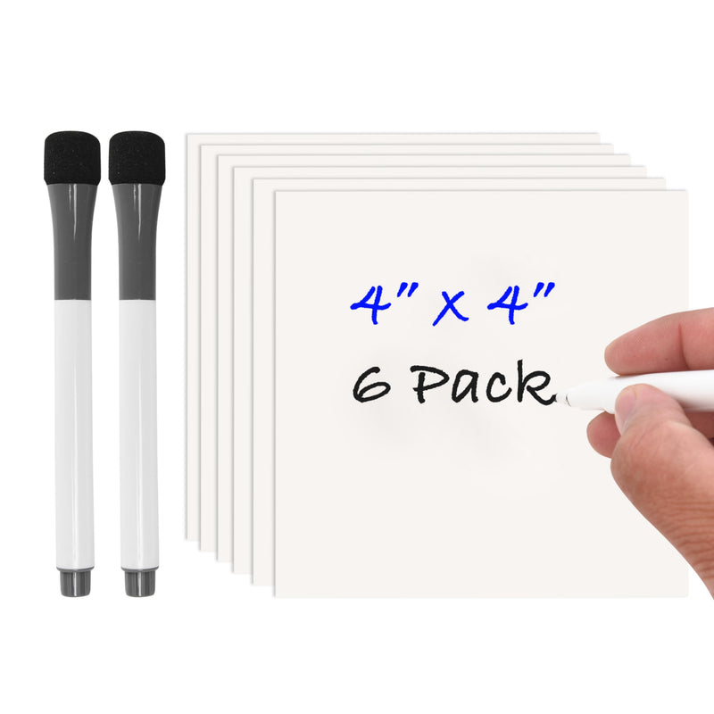 Dry Erase Sticky Notes - Whiteboard Stickers - 6 Erasable Post-It Notes