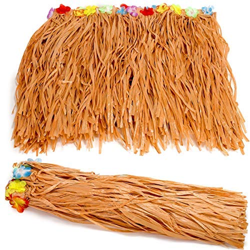 Luau Hawaiian Grass Table Skirt - 2 Pack - 9ft x 29in - Real Hawaiian