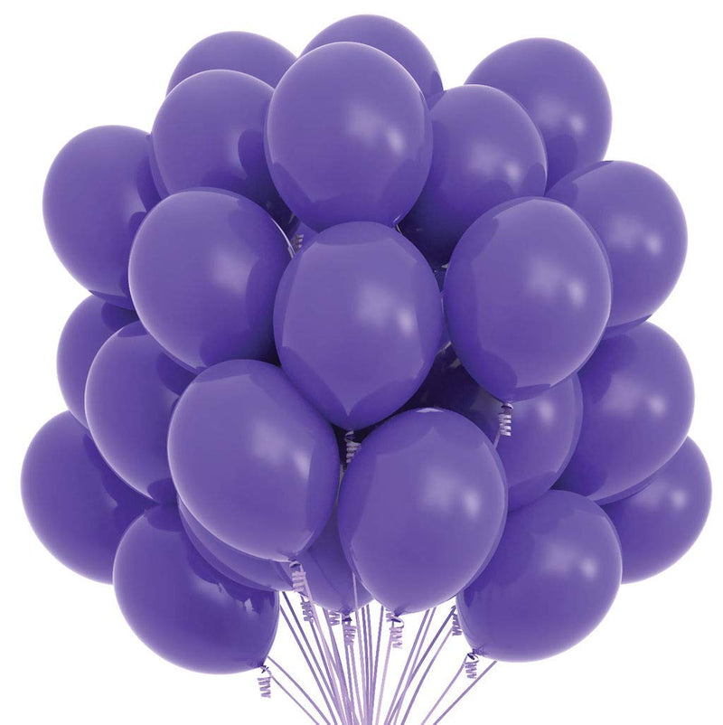 75 purple party balloons 12 inch purple balloons with matching ribbon