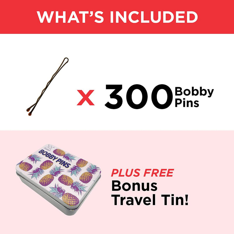 300pcs Bobby Pins with Cute Case for Buns Hairpins for Kids Girls