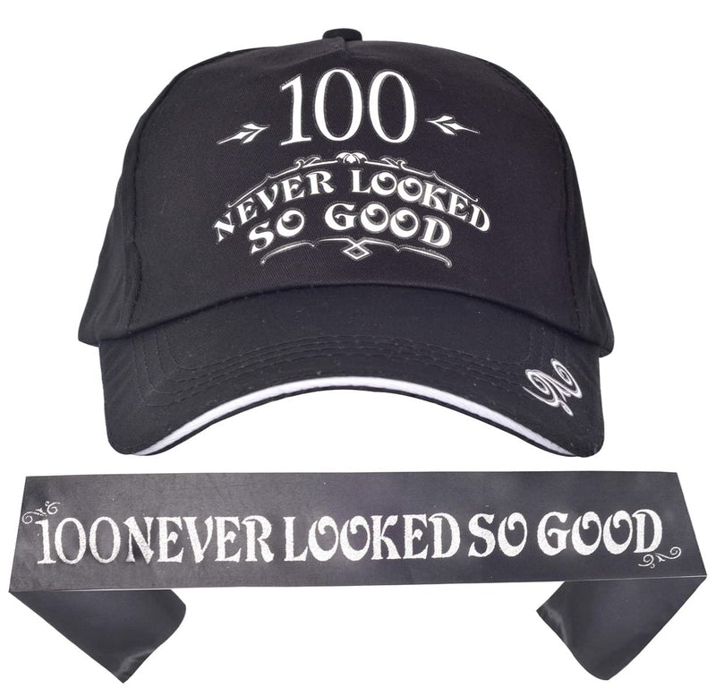 100th birthday gifts for men, 100th birthday hat and sash for men who never saw 100