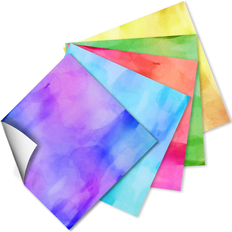 Craft Vinyl Squares - 12 x 12 inch watercolor vinyl adhesive sheets for framing