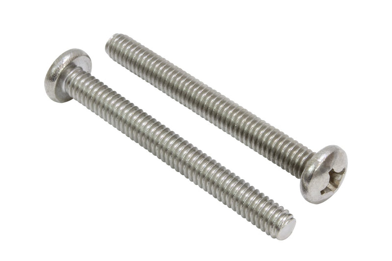 No. 10-24 x 3" Stainless Steel Pan Head Phillips Machine Screw, (25 pieces), 18-8 (304).