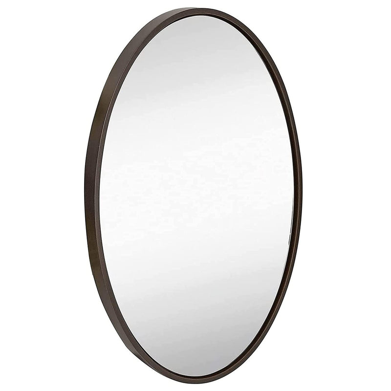 24x36 inch oval wall mirror with black frame, large wooden mirror