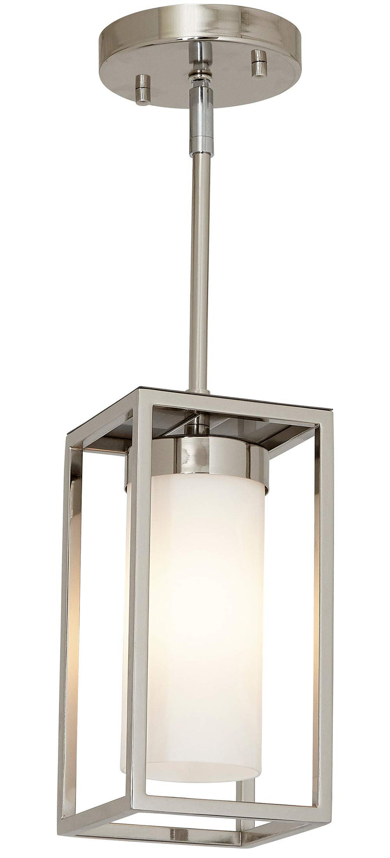 Polished Nickel Box Light Pendant LED Hanging Cage Lighting