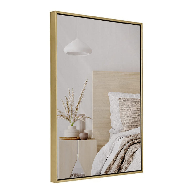 24x36 inch gold framed rectangular bathroom mirror for wall