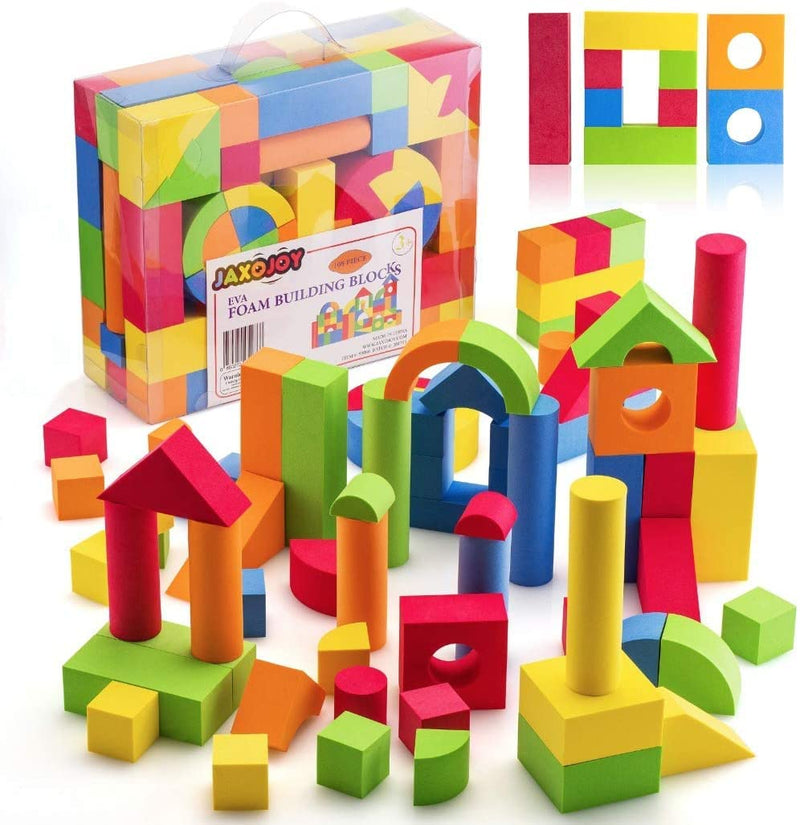 Foam Building Blocks for Kids - 108 Piece Eva Foam Blocks for Toddlers - Large