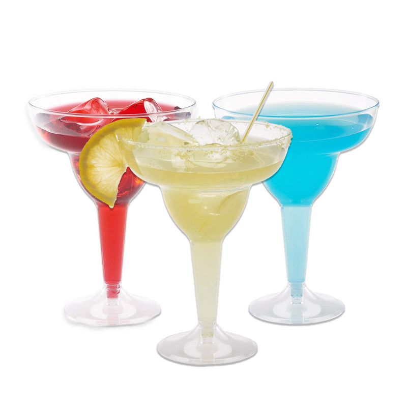 50 12oz Clear Plastic Margarita Glasses - Hard Cocktail Cups, Cinco De Mayo