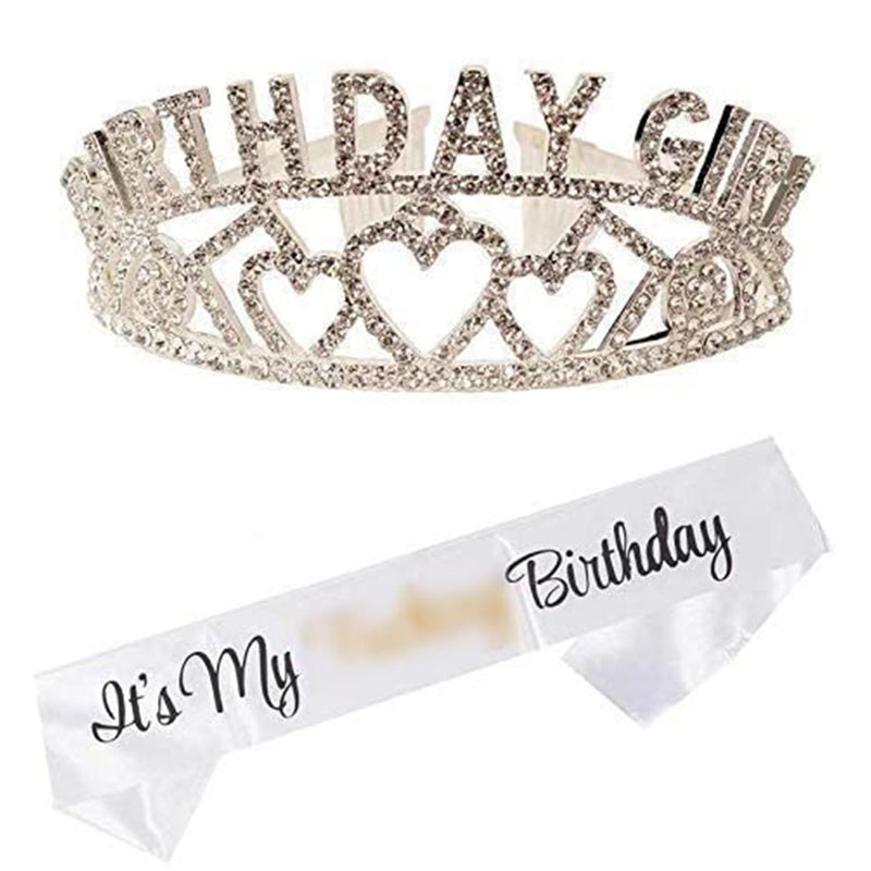 Birthday Sash and Tiara for Women - Fabulous Glitter Sash + Birthday Girl