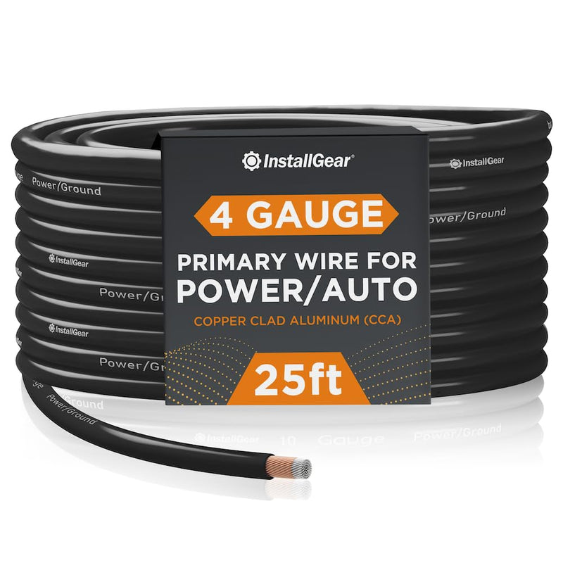 4 Gauge Wire (25 Feet) Copper Clad Aluminum Caa - Primary Automotive Wire, Car