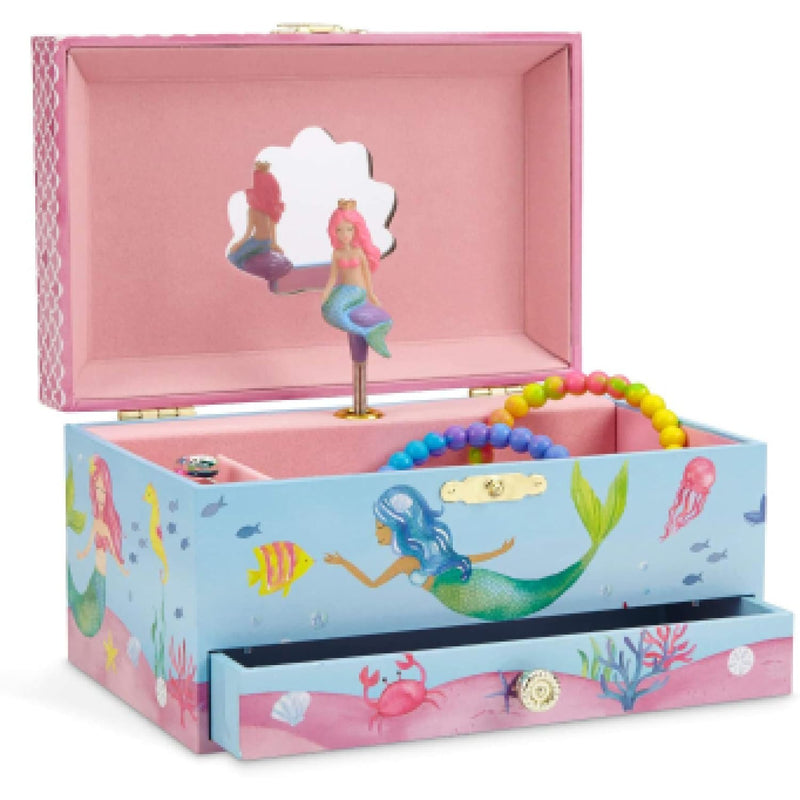 Mermaid jewelry box with music box, 715 x 525 x 39 inches, underwater design