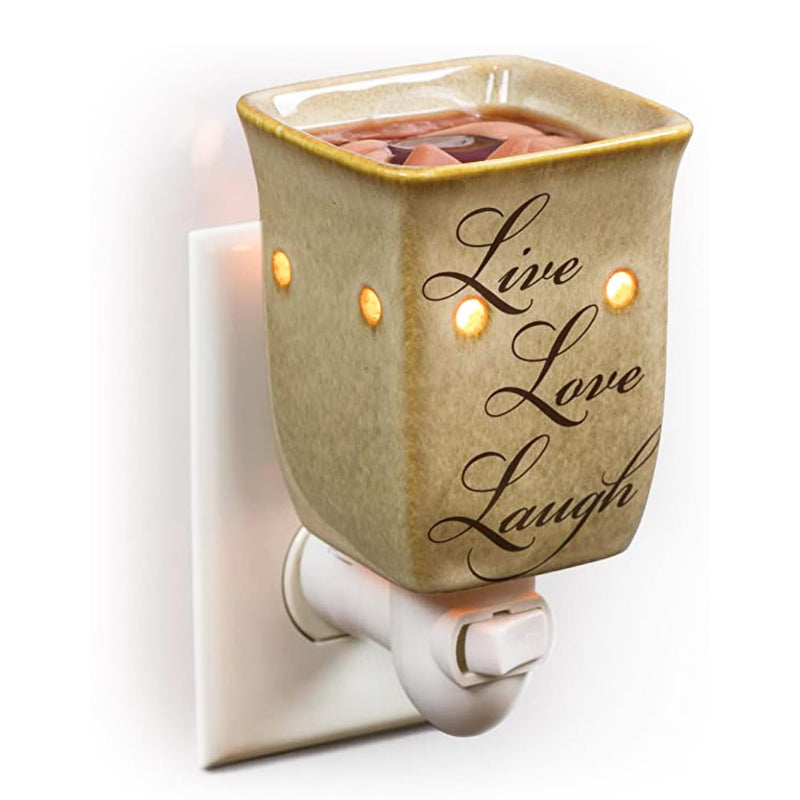 Wall plug-in wax warmer for scented wax, ceramic Live Love Laugh Electric