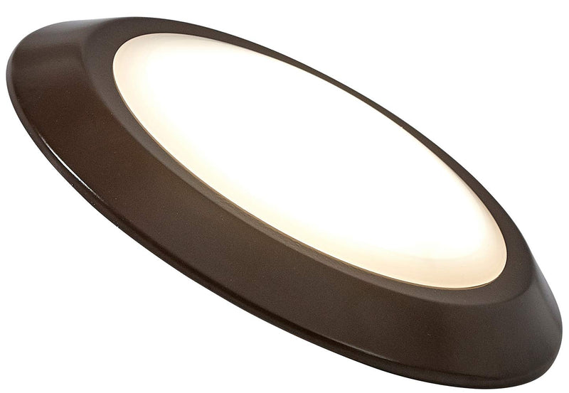 Thin round 8 inch oiled bronze disc LED ceiling light, 4000K cool