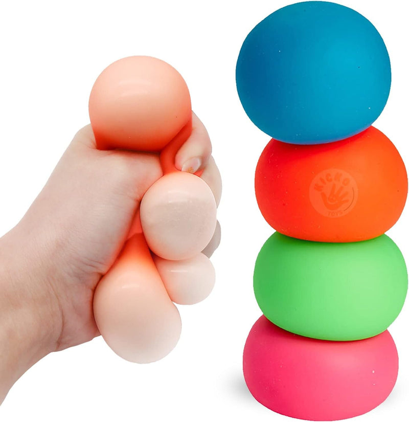 Sensory Squeeze Balls - 4 Pack - 2" - Colorful Soft Stretchy Stress Balls