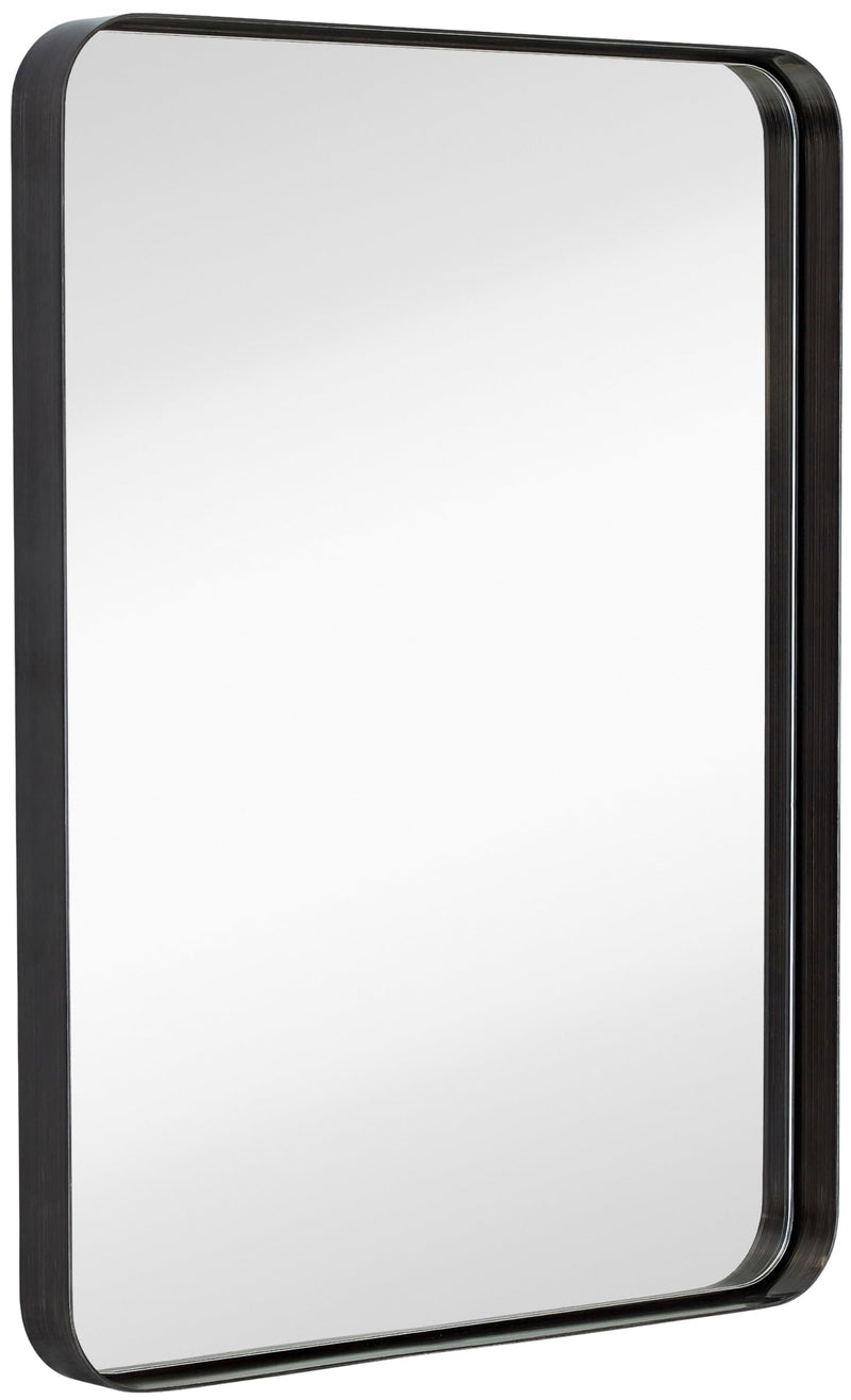 22x30 Inch Black Frame Metal Brushed Rectangular Bathroom Mirror