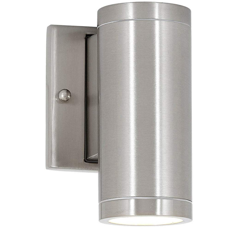 6 Inch Outdoor Wall Light Up Down Cylinder Light Brushed Nickel Modern