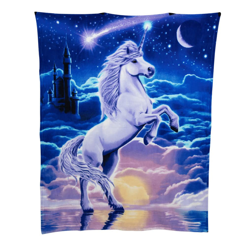 Unicorn Fleece Bed Blanket 50" x 60" Unicorn Fleece Throw Blanket