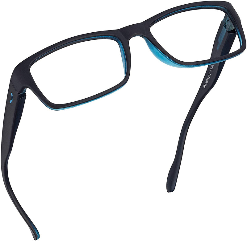 Blue light blocking reading glasses (blue, 150x magnification) for computers