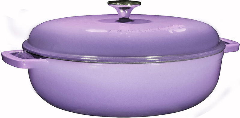 45-quart enameled cast iron dutch oven with two handles and lid