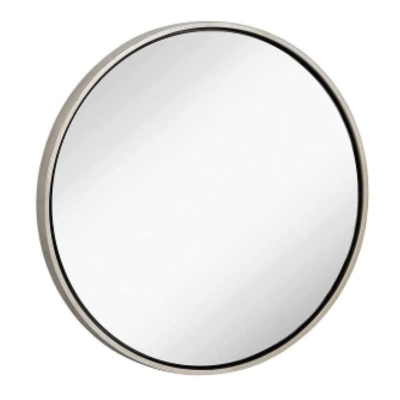 32 inch circle wall mirror with silver frame, large wooden mirror