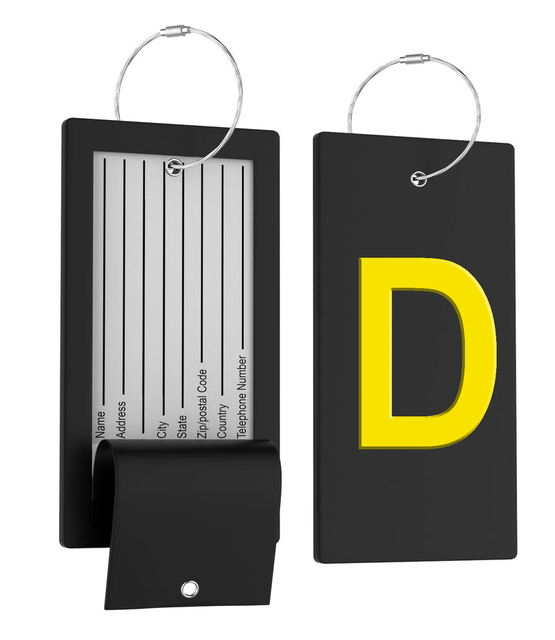 Luggage Bag Tag with Initial - fully bendable stainless steel tag