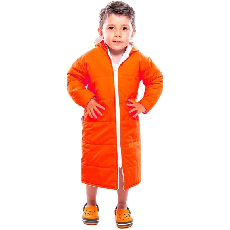 Kids Swim Parka - Waterproof Wrap Coat - Hooded Cloak Poncho - Warm Surfing