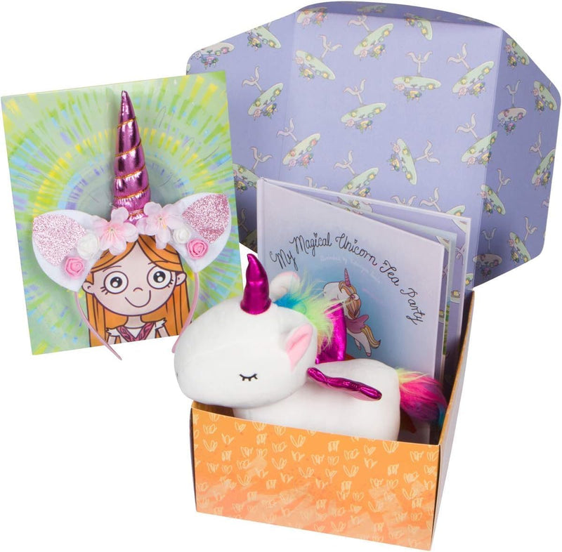 Unicorn toy and book gift set with unicorn story book and stuffed unicorn