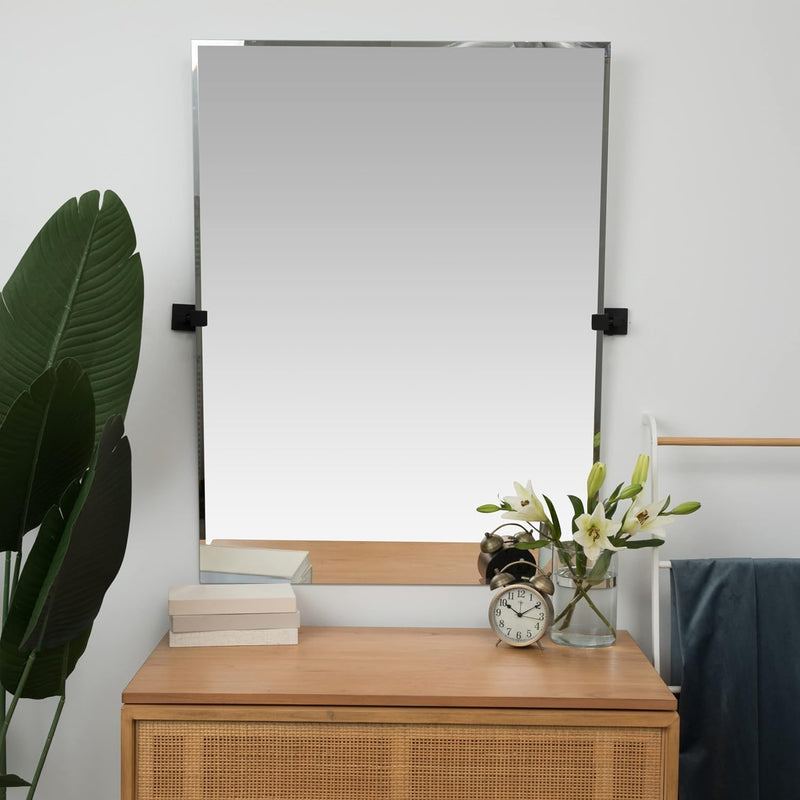 30x40 inch rotating wall mirror, rectangular vanity mirror with brushed gold