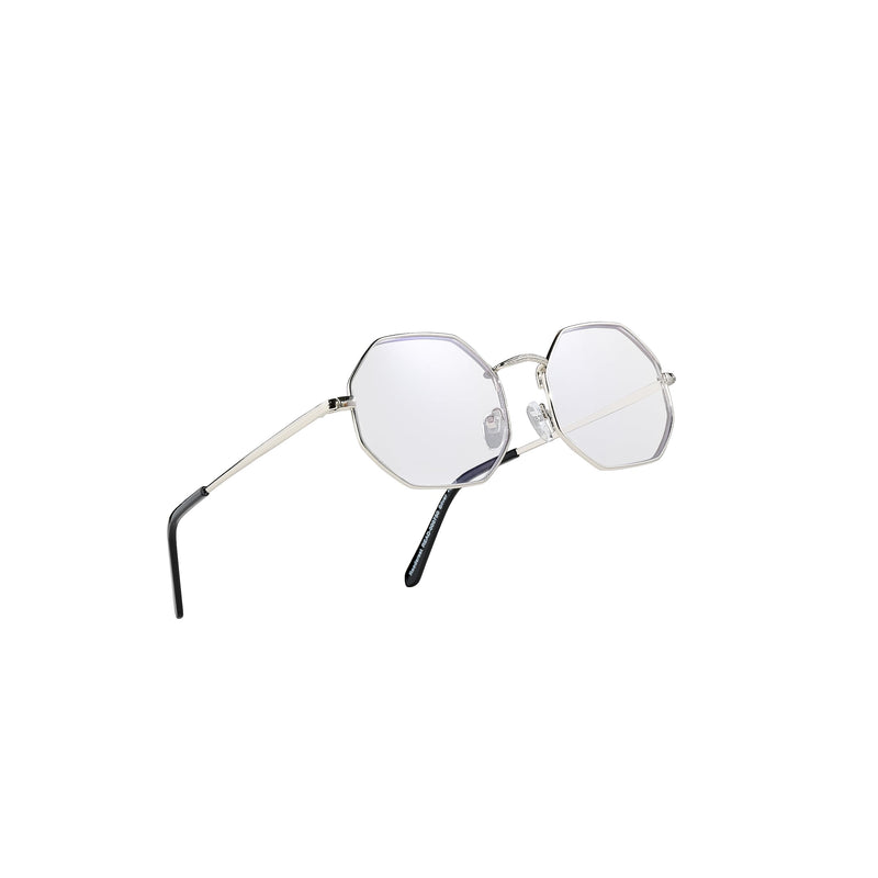 Blue Light Blocking Reading Glasses (Silver, 15x Magnification) Computer