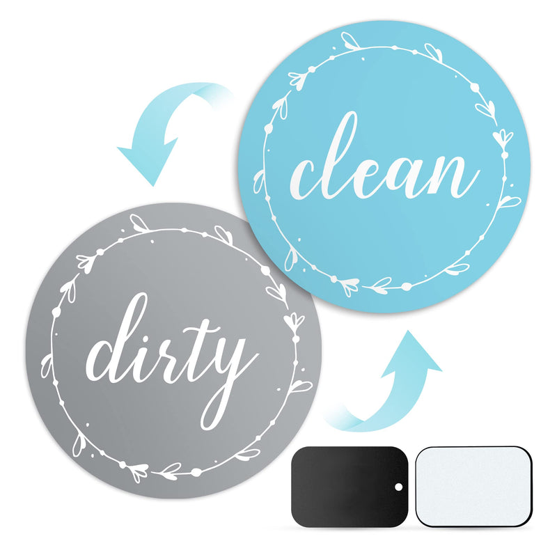 Clean Dirty Dishwasher Magnet Sign: Works on non-magnetic stainless steel dishes