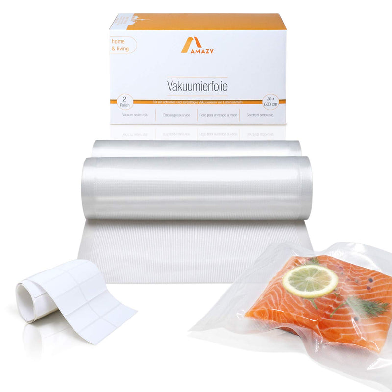 Vacuum sealing film (2 rolls 20 x 600 cm) including labels 2 individual