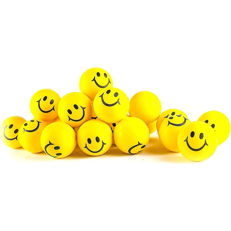 24 Pack Smile Stress Balls for Kids and Adults - 2" Bulk Pack Stress Balls - Neon