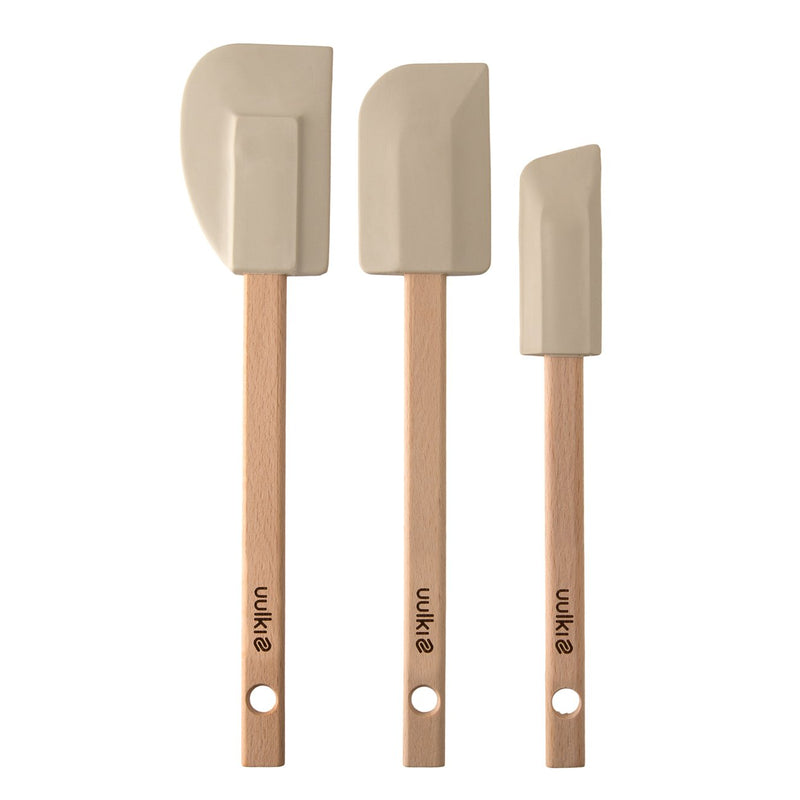 Silicone spatula set 3 rubber spatulas in different sizes silicone wood