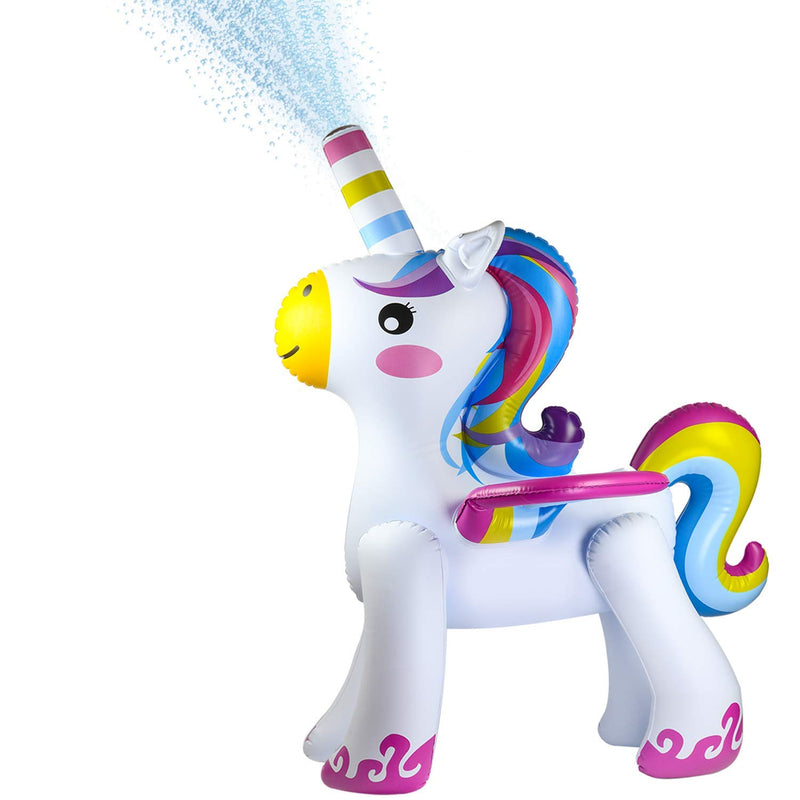 5 Feet Inflatable Water Sprinkler Unicorn Garden Sprinkler Water Toy Outdoor Fun