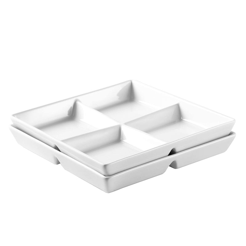 White Christmas Snack Serving Tray 10" x 10" Set of 2