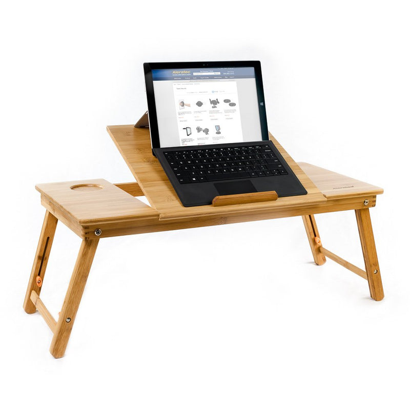 Natural bamboo tablet laptop up to 15 inches, cooling stand with fan table