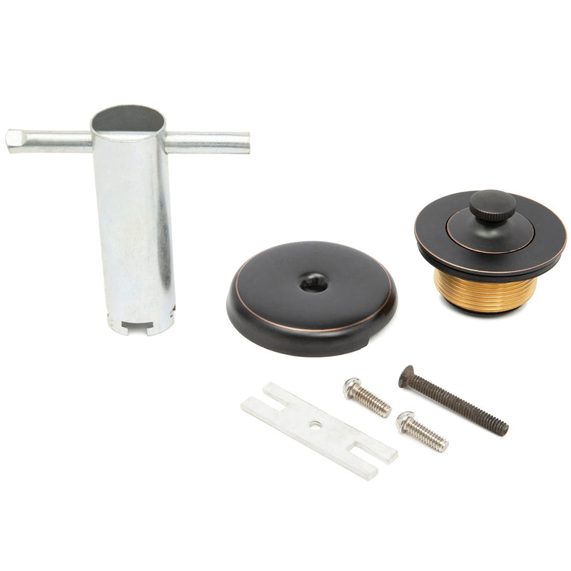 Lift and swivel bathtub drain conversion kit, made entirely of brass