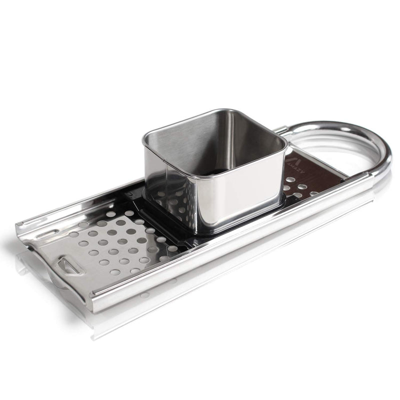 Stainless steel spaetzle grater is the ideal alternative to scrapers and slicers