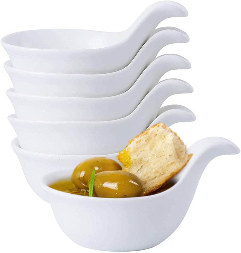 Dip Bowl Sets with 6 17oz Porcelain Dipping Soy Sauce Dishes and Small Bowls