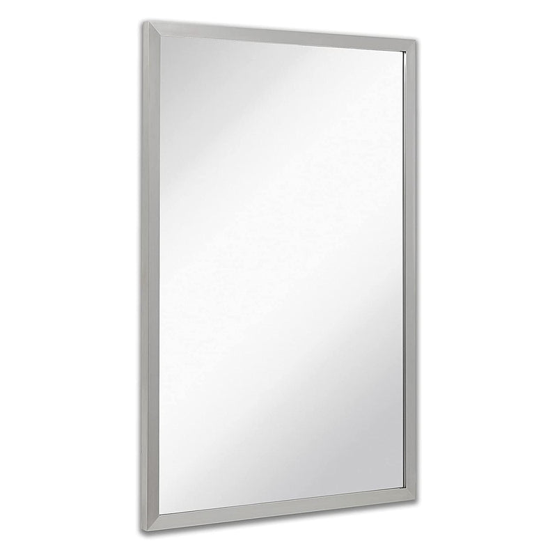 24 x 36 inch full length mirror with brushed silver metal frame, commercially available