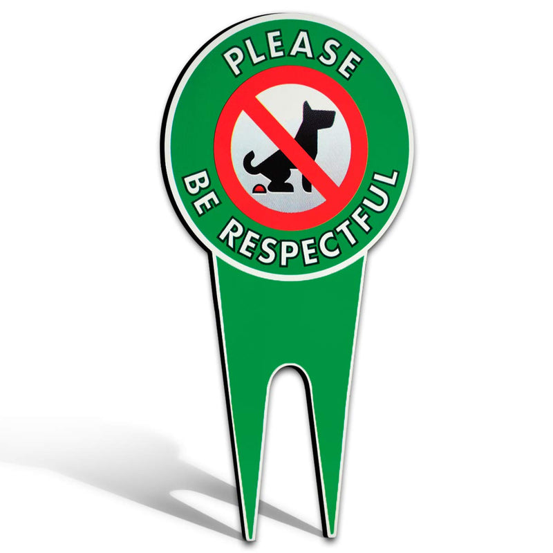 No Dog Pooping Garden Signs 6" x 12" Dibond Aluminum No Dog Poop Signs