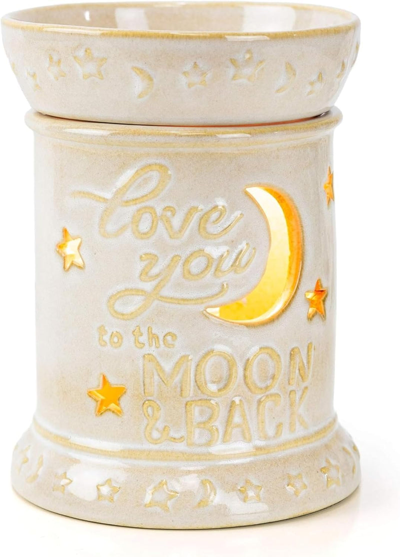 Wall Pluggable Wax Warmer - Love You To The Moon & Back Electric Ceramic Scent.