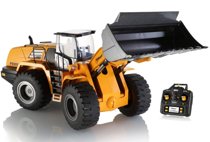 Fully functional 10 channel remote control front loader construction tractor,