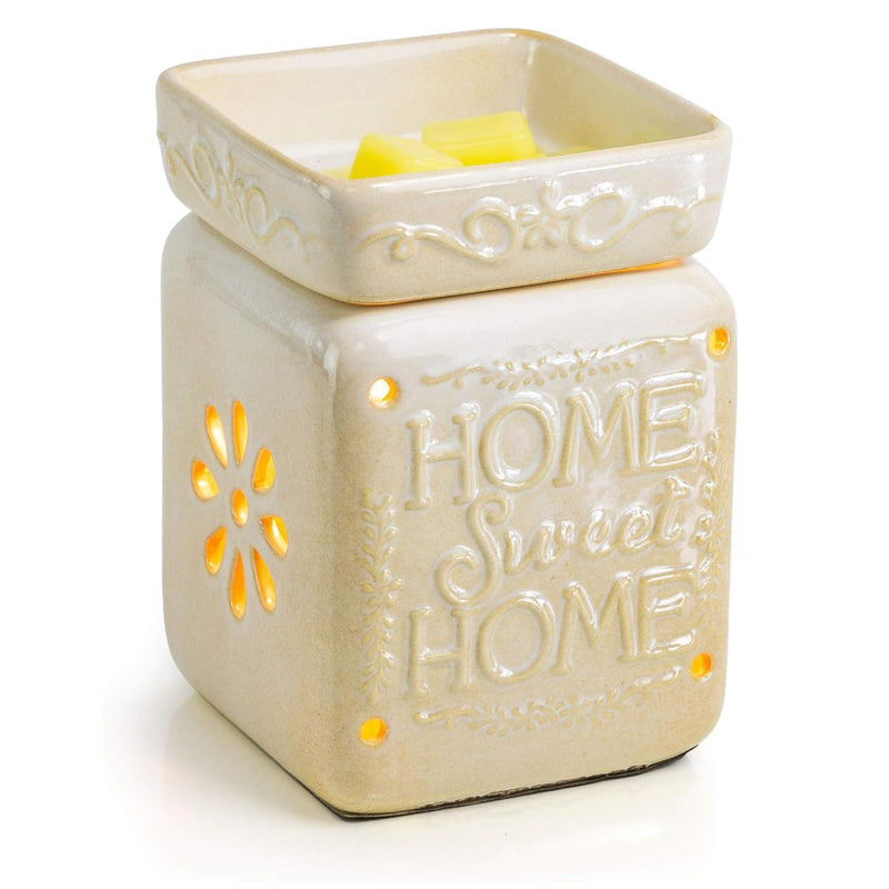 Wall Pluggable Wax Warmer - Home Sweet Home Ceramic Scented Candle Warmer.