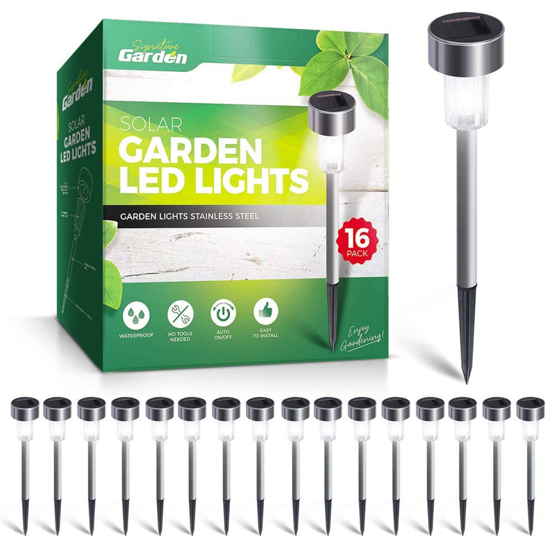 Stainless steel solar lamps mini pack of 16 solar lamps for outdoor garden