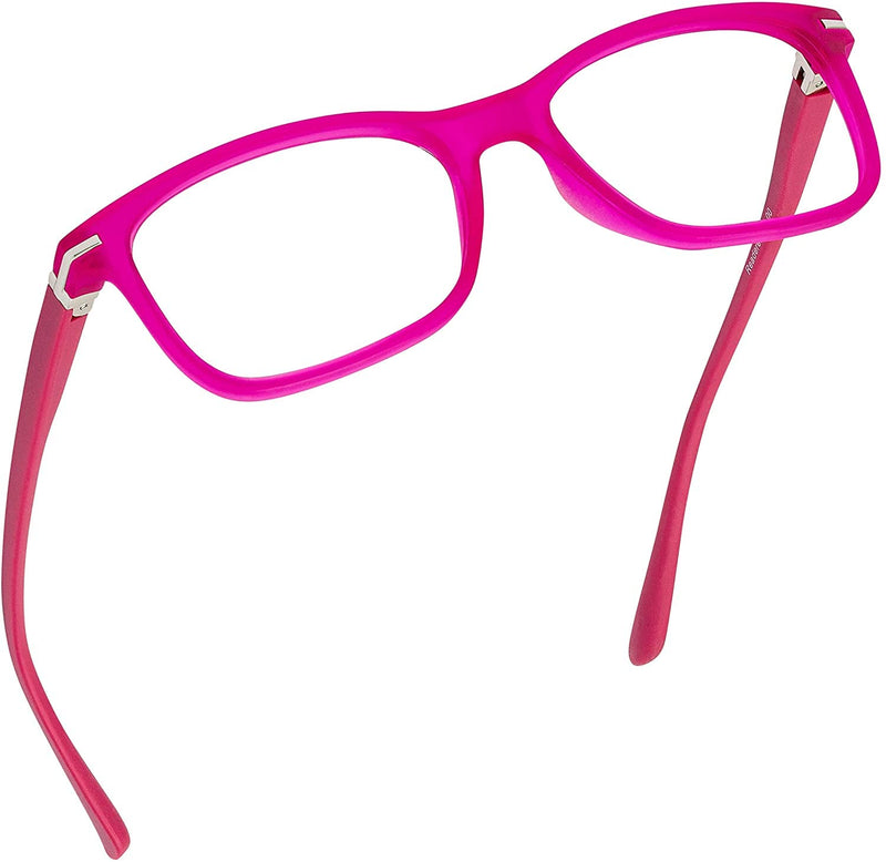 Blue Light Blocking Reading Glasses (Pink, 150x Magnification) for Computer