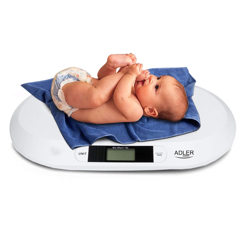 Smartweb Digital Baby Scale | Can Carry Infant From 10 Gram Up To 20 Kg With Lcd Display | Newborn Scale With Tare And Hold Function | 56 X 26cm - White